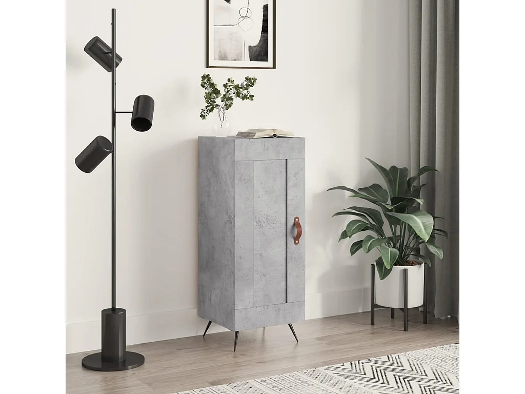 Buffet Gris béton 34,5x34x90 cm Bois d'ingénierie QWE30158