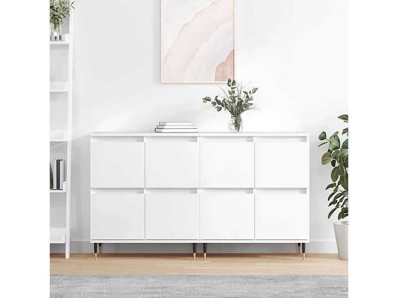 lot de 2 Buffets blanc bois d'ingénierie QWE30965