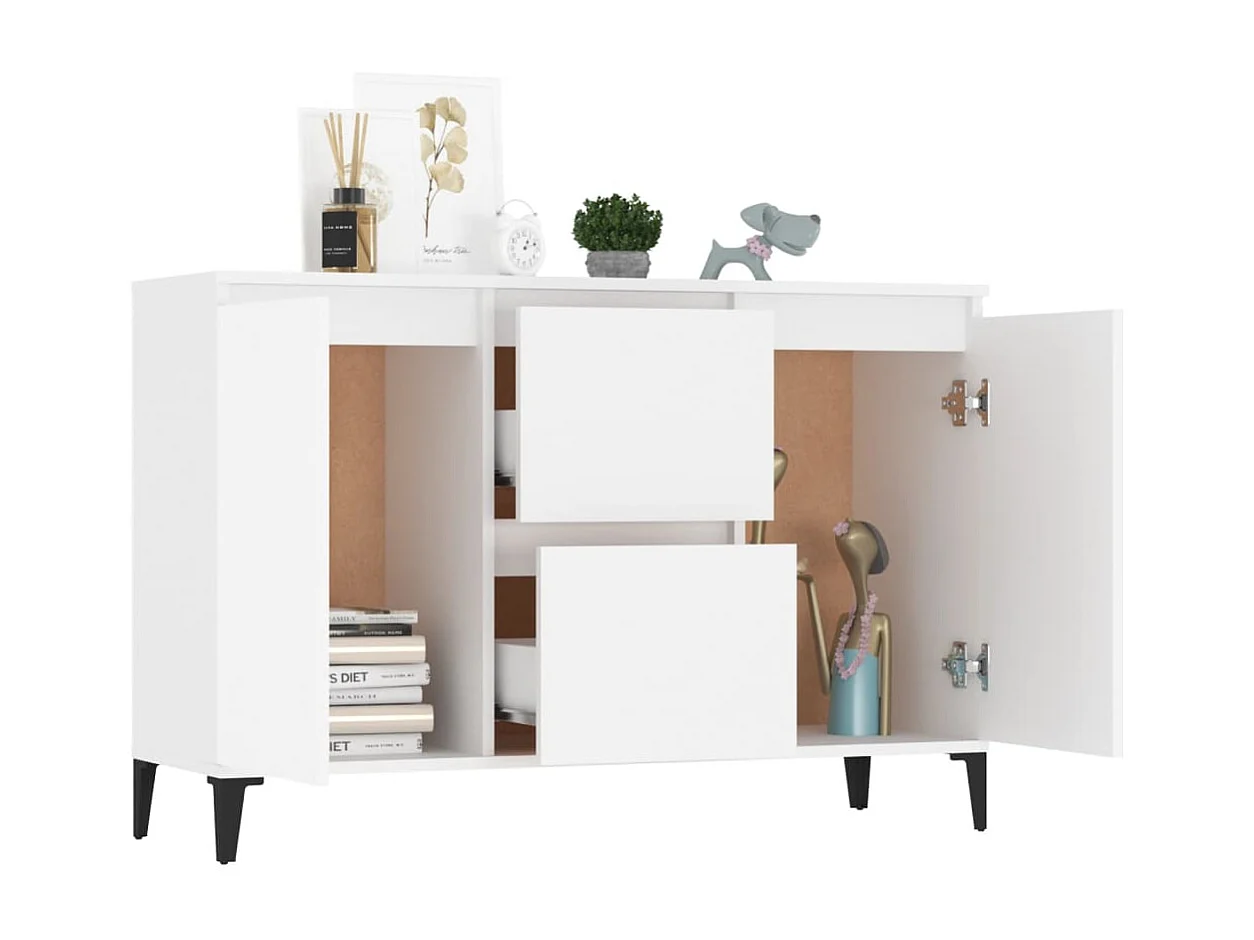 Buffet Blanc 104x35x70 cm Aggloméré EGER93463