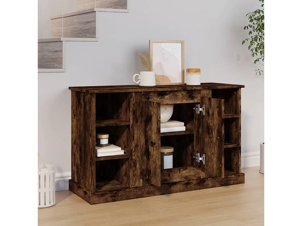 Dressoir 100x35,5x60 cm bewerkt hout gerookt eikenkleurig NL39706