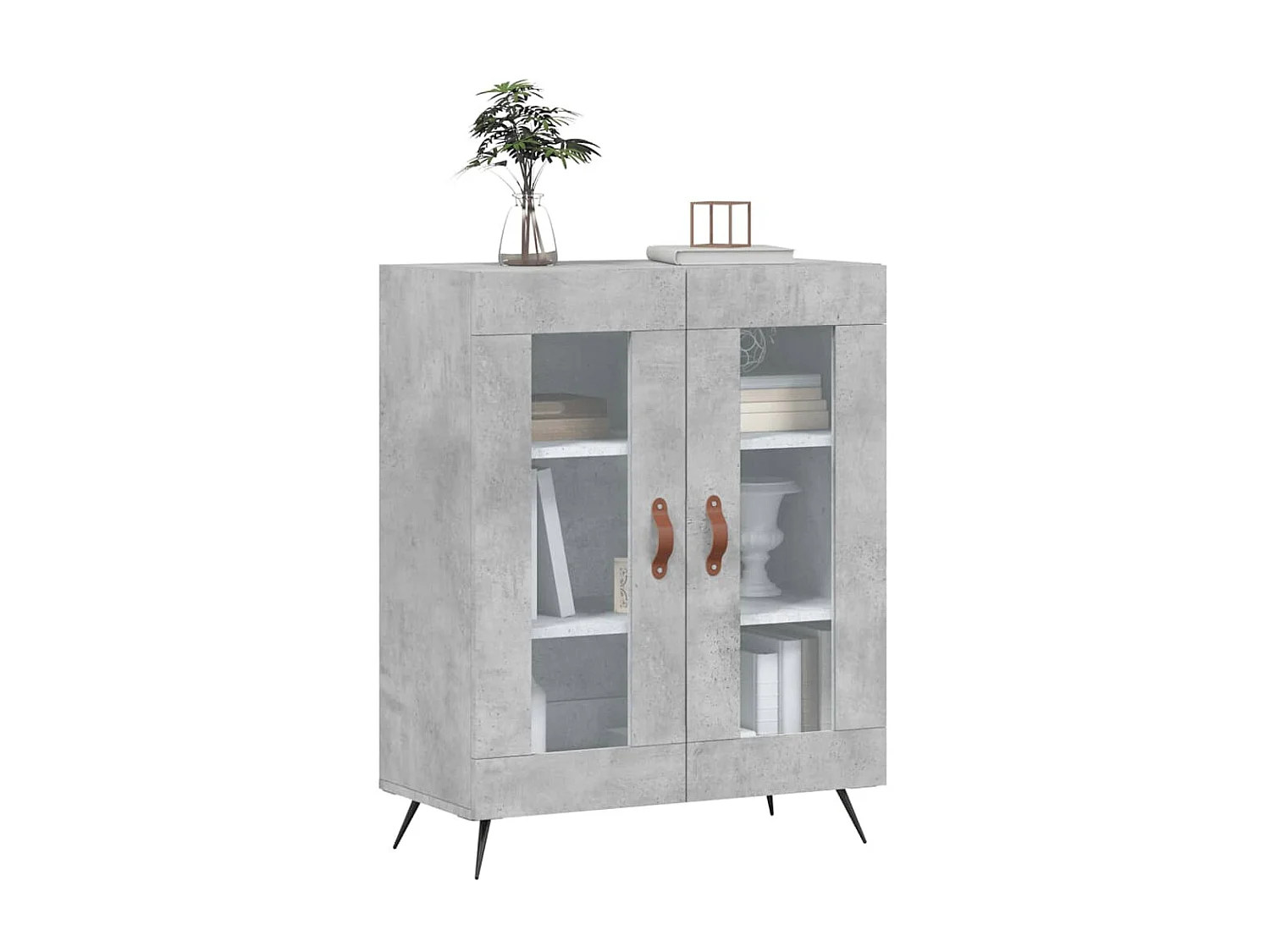 Buffet gris béton 69,5x34x90 cm bois d'ingénierie QWE51227