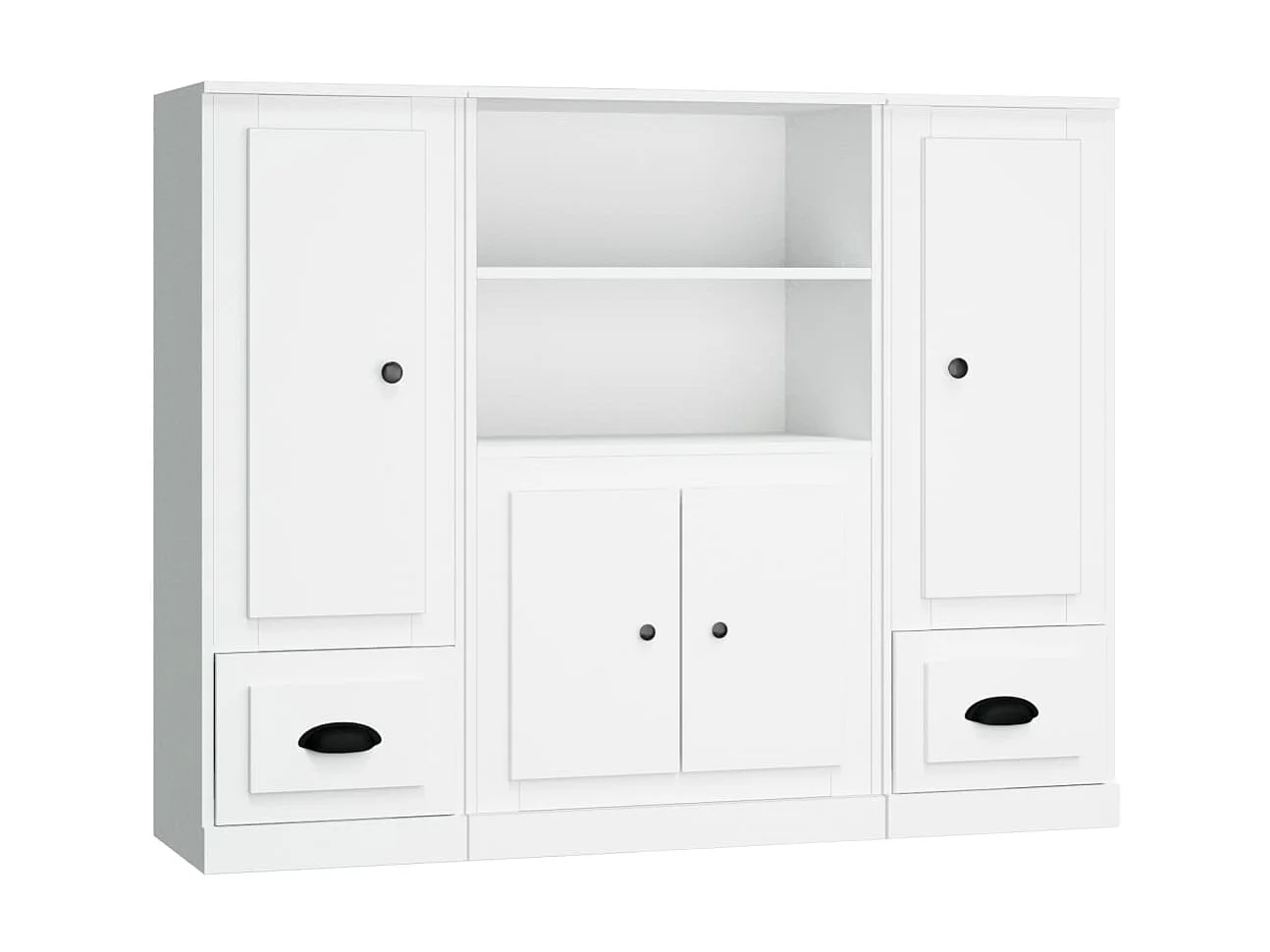 3 Stk.Highboards,Kommode Weiß Holzwerkstoff -gkd987756