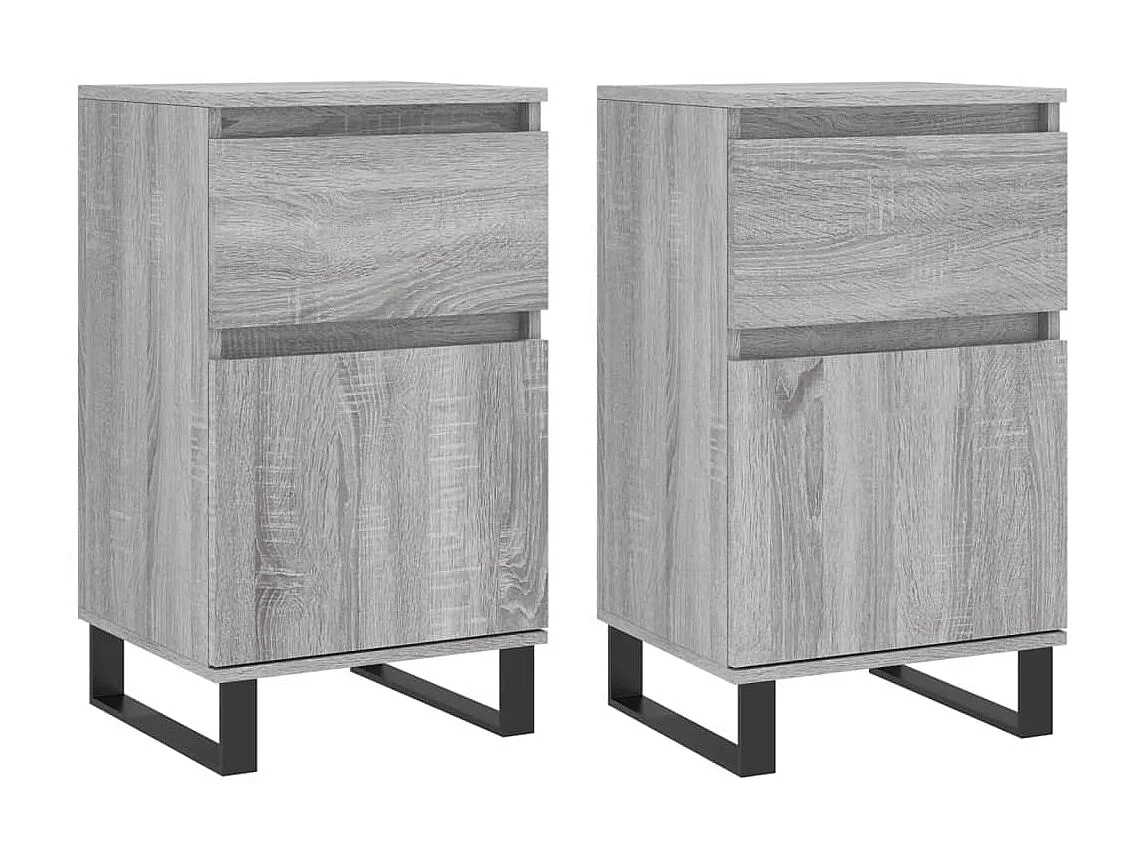 Aparadores 2 pcs 40x35x70 cm derivados madeira cinzento sonoma PT542431