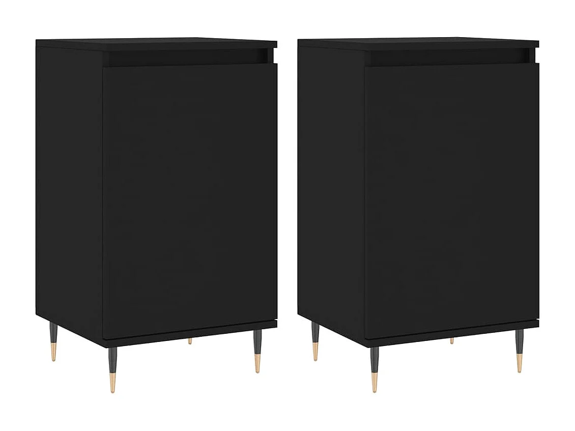 lot de 2 Buffets noir 40x35x70 cm bois d’ingénierie QWE85171