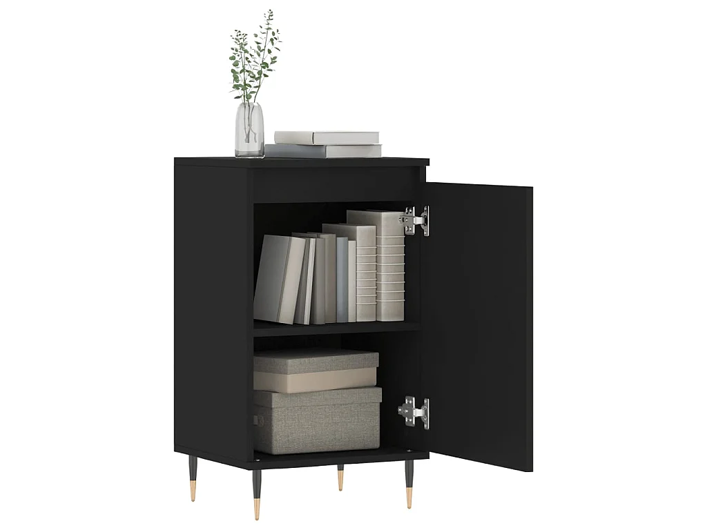 lot de 2 Buffets noir 40x35x70 cm bois d’ingénierie QWE85171