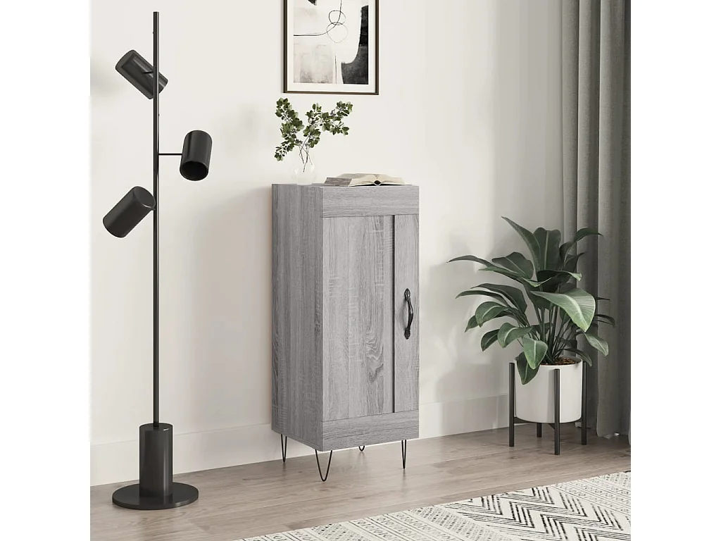 Buffet Sonoma gris 34,5x34x90 cm Bois d'ingénierie QWE97509