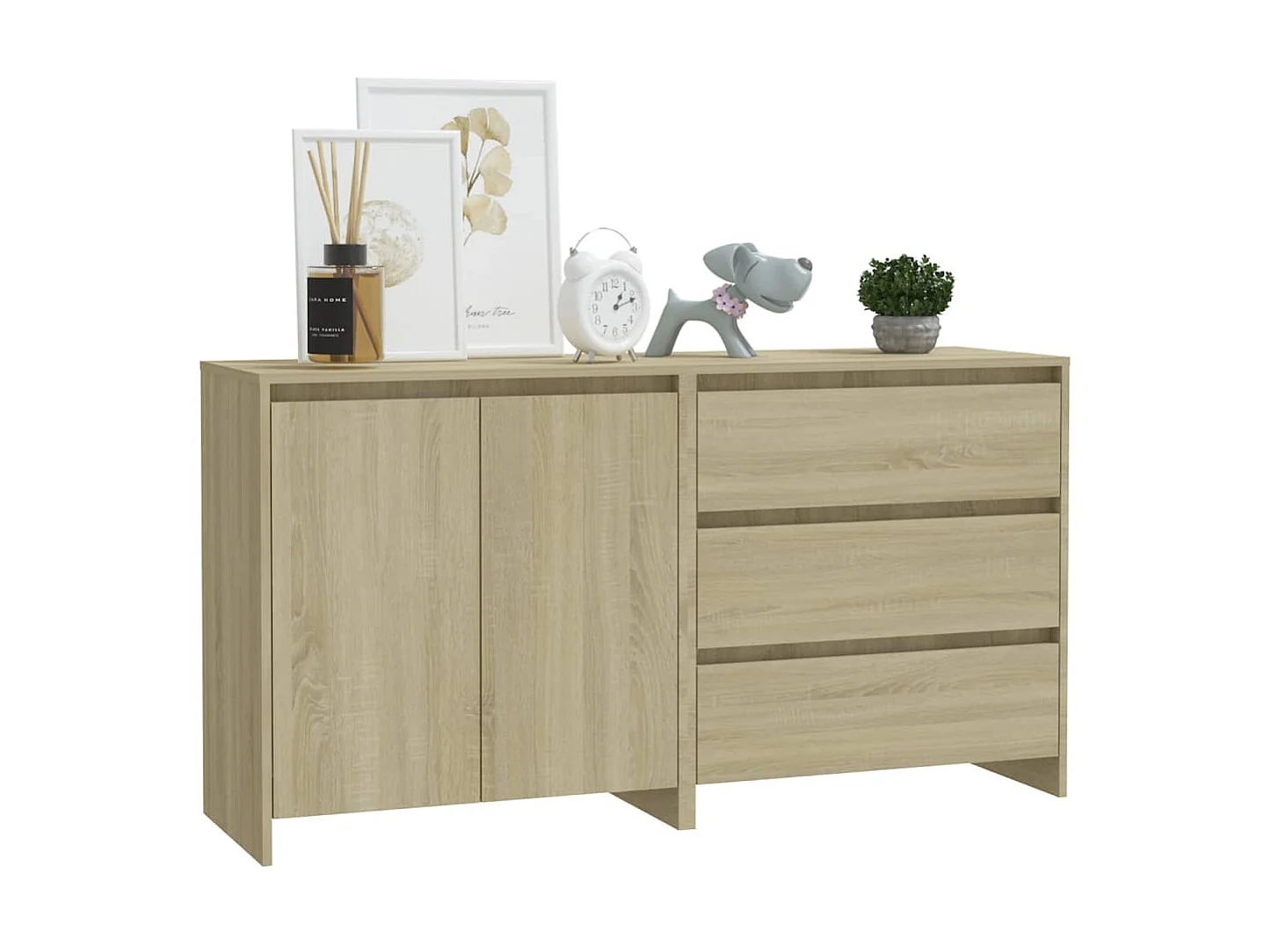 2 st Dressoirs bewerkt hout sonoma eikenkleurig NL21744