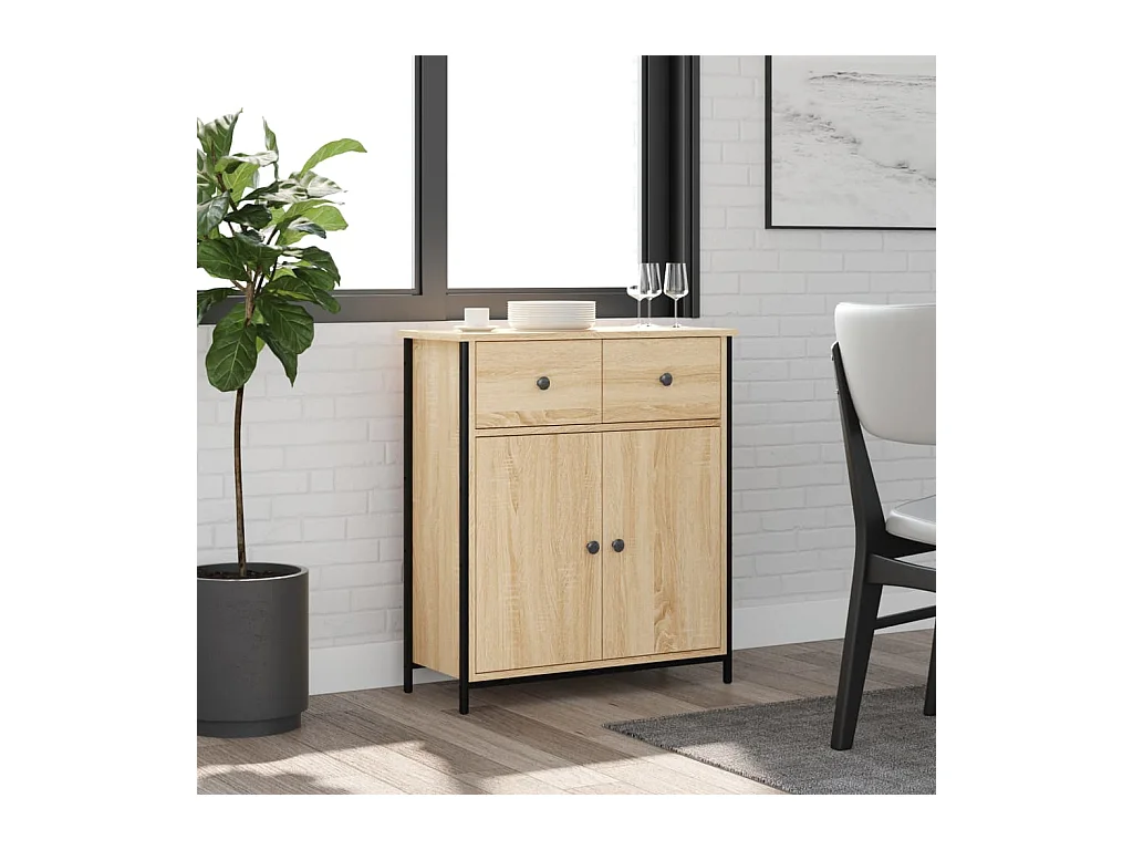 Buffet chêne sonoma 70x30x80 cm bois d'ingénierie QWE87868