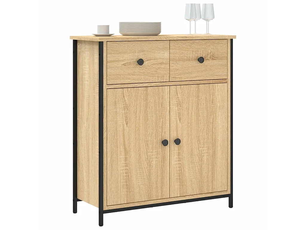 Buffet chêne sonoma 70x30x80 cm bois d'ingénierie QWE87868