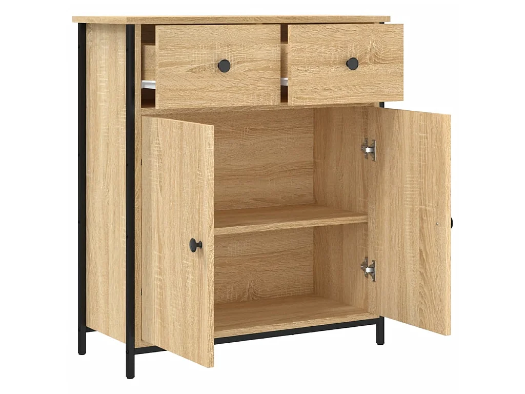 Buffet chêne sonoma 70x30x80 cm bois d'ingénierie QWE87868