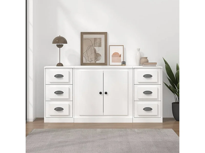 Buffets 3 pcs Blanc Bois d'ingénierie EGER18437