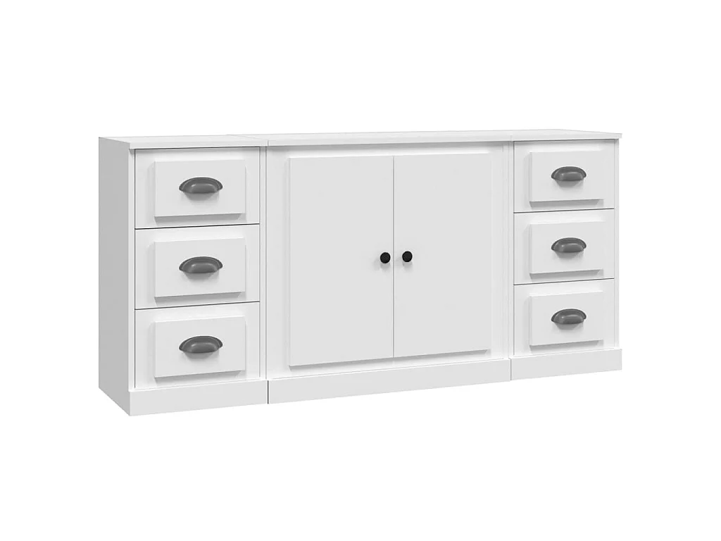 Buffets 3 pcs Blanc Bois d'ingénierie EGER18437