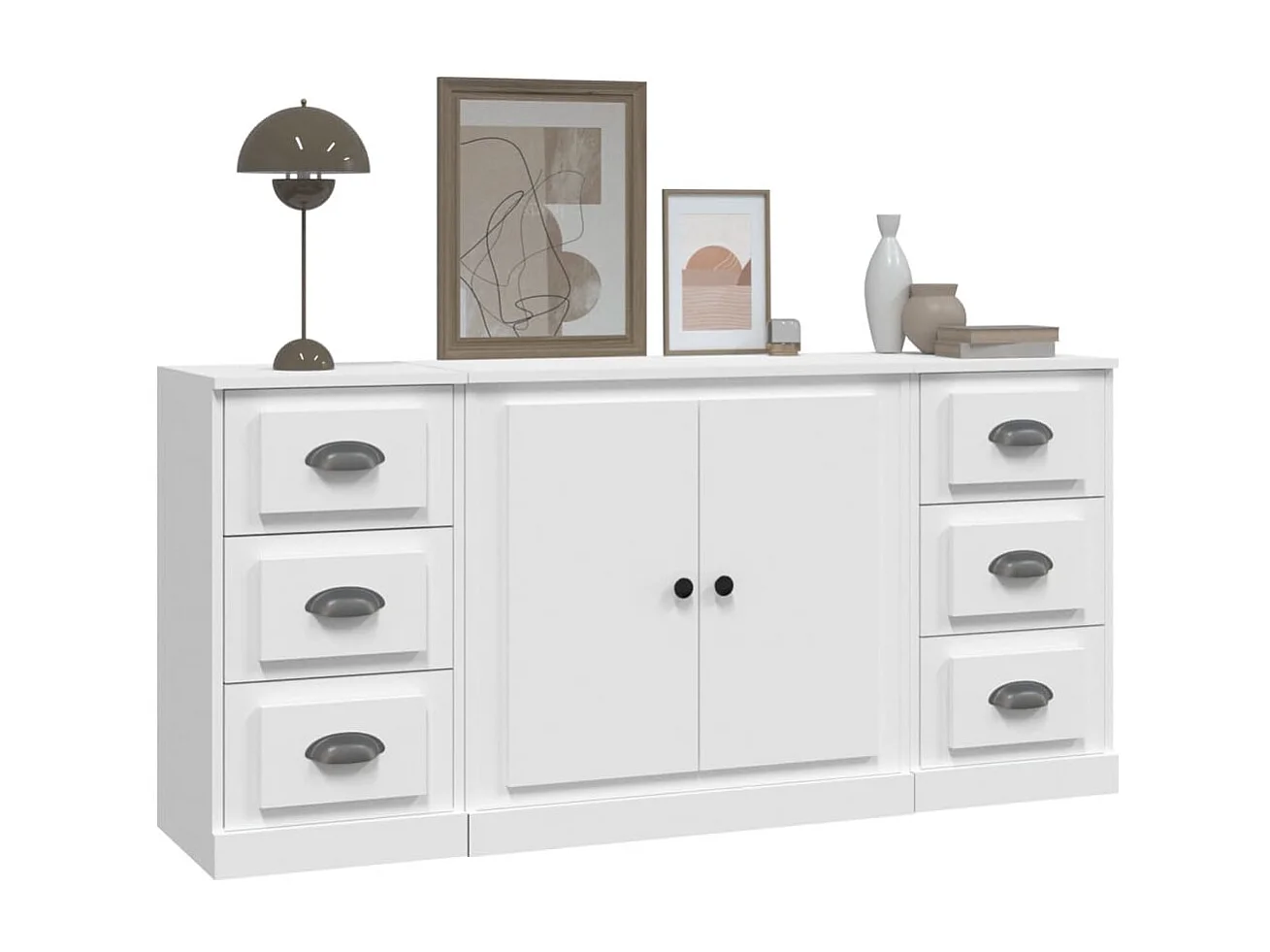 Buffets 3 pcs Blanc Bois d'ingénierie EGER18437