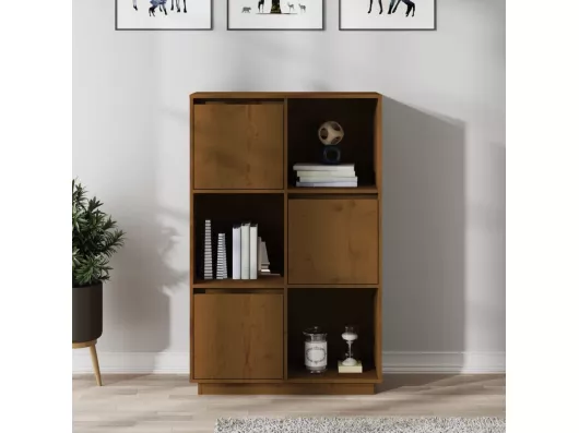 Kauf Unique Highboard,Kommode Honigbraun 74x35x117 cm Massivholz Kiefer -gkd254891