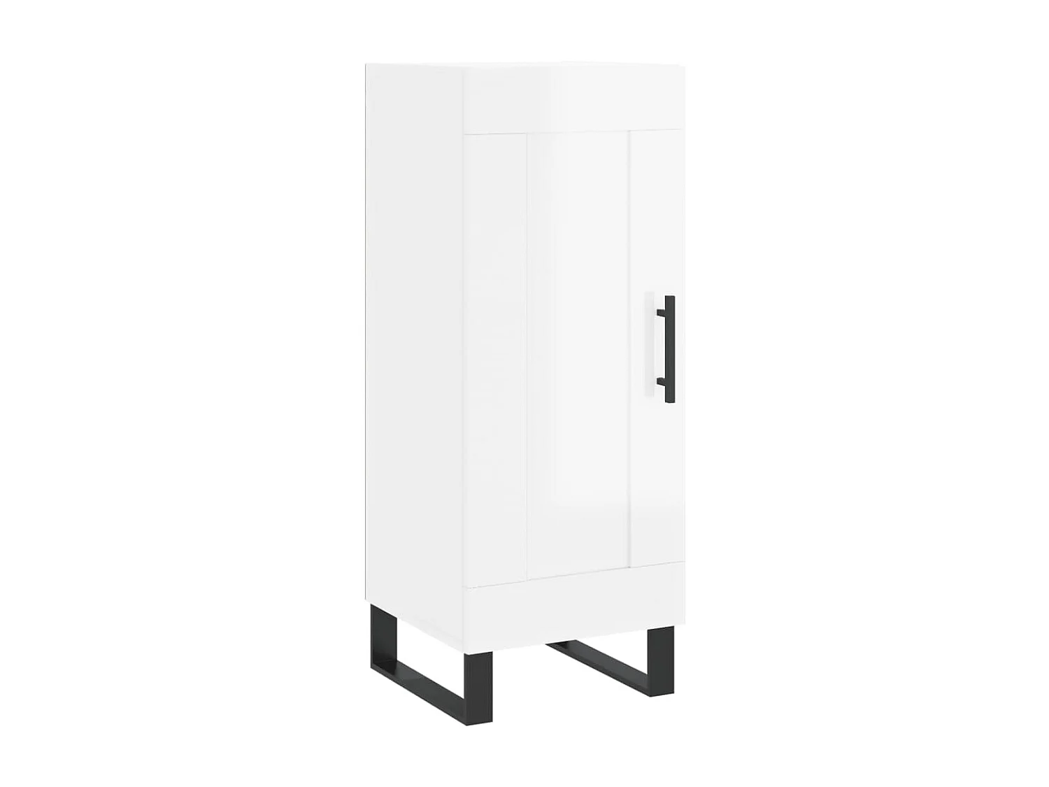 Buffet Blanc brillant 34,5x34x90 cm Bois d'ingénierie QWE56339