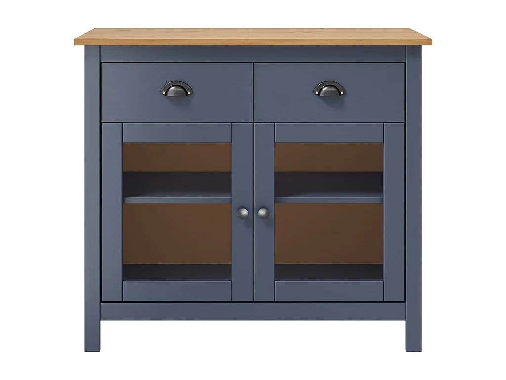 Buffet Hill Gris 90x40x80 cm Bois de pin solide EGER71738