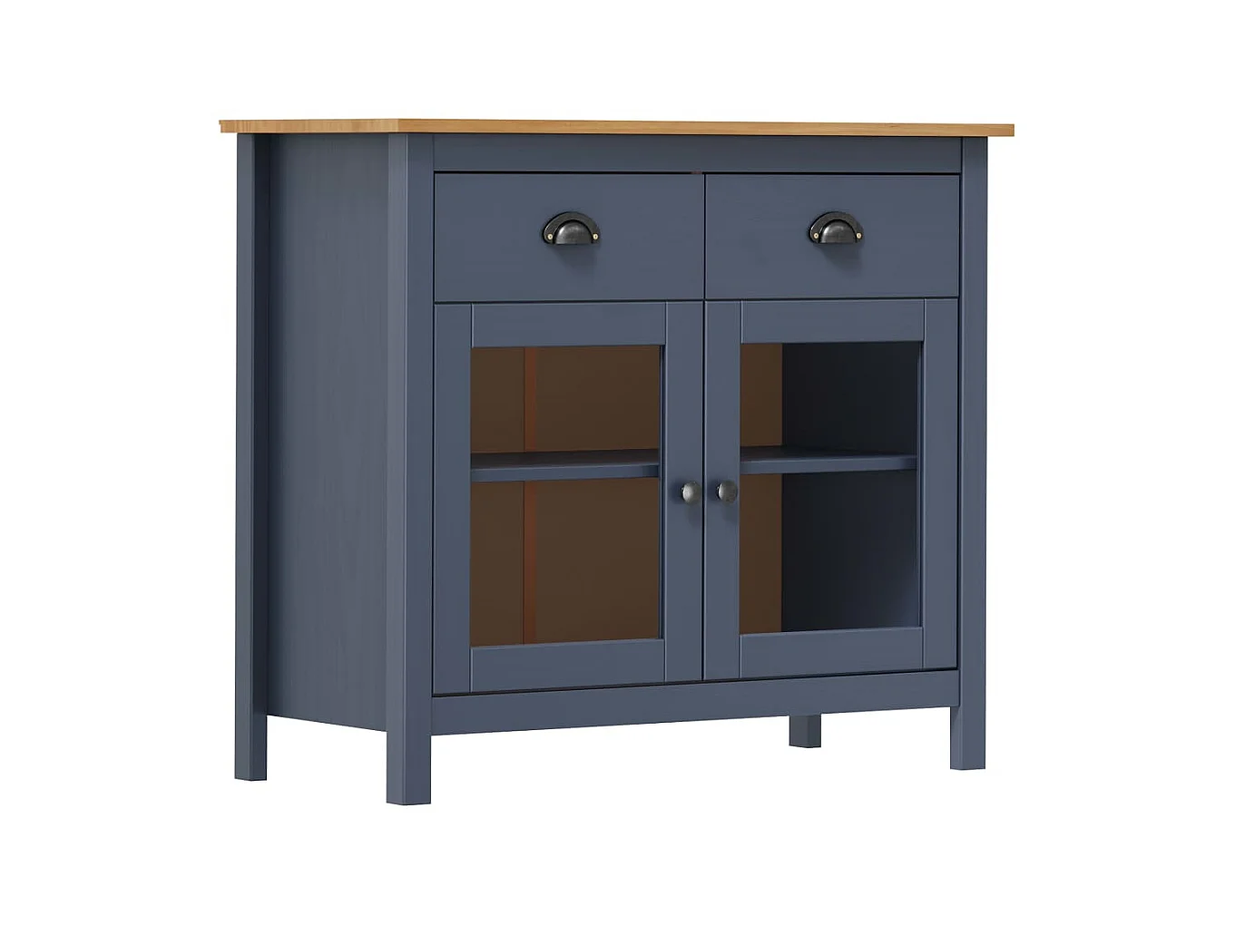 Buffet Hill Gris 90x40x80 cm Bois de pin solide EGER71738