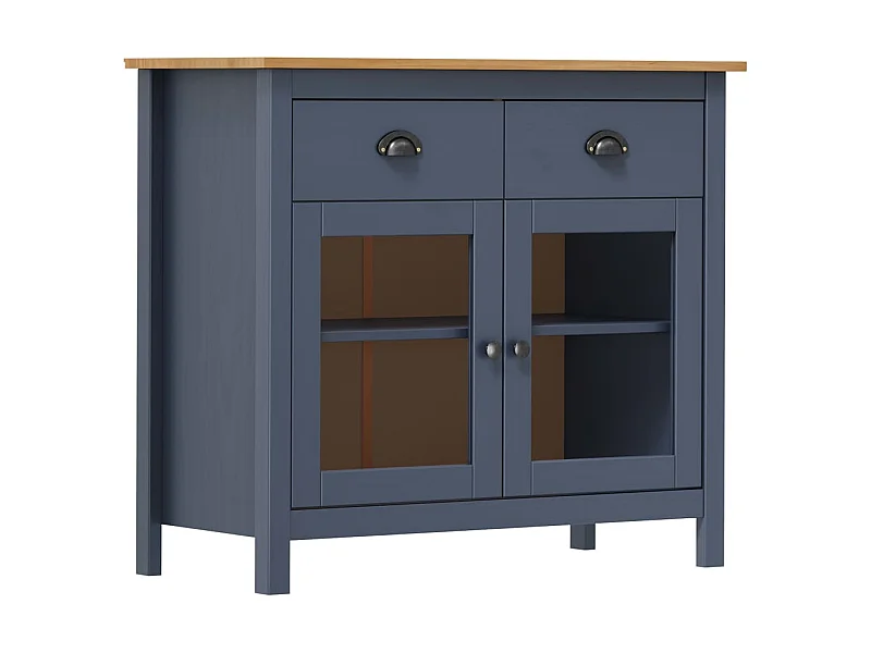 Buffet Hill Gris 90x40x80 cm Bois de pin solide EGER71738