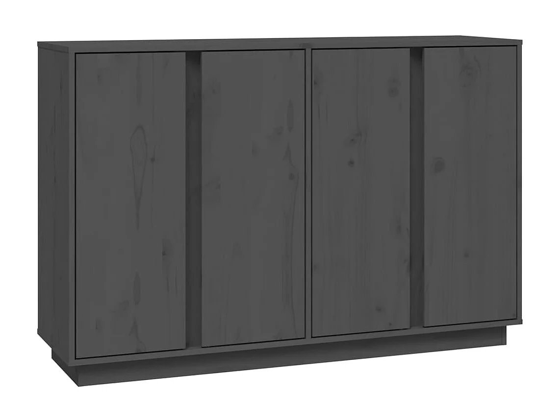 Buffet Gris 120x35x80 cm Bois massif de pin EGER97154