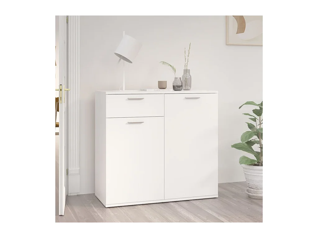 Buffet Blanc 80x36x75 cm Aggloméré EGER62446
