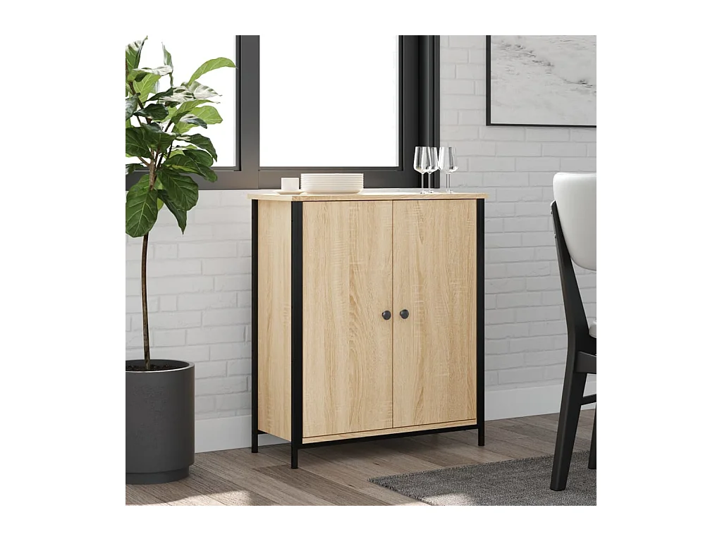 Buffet chêne sonoma 70x30x80 cm bois d'ingénierie QWE95370