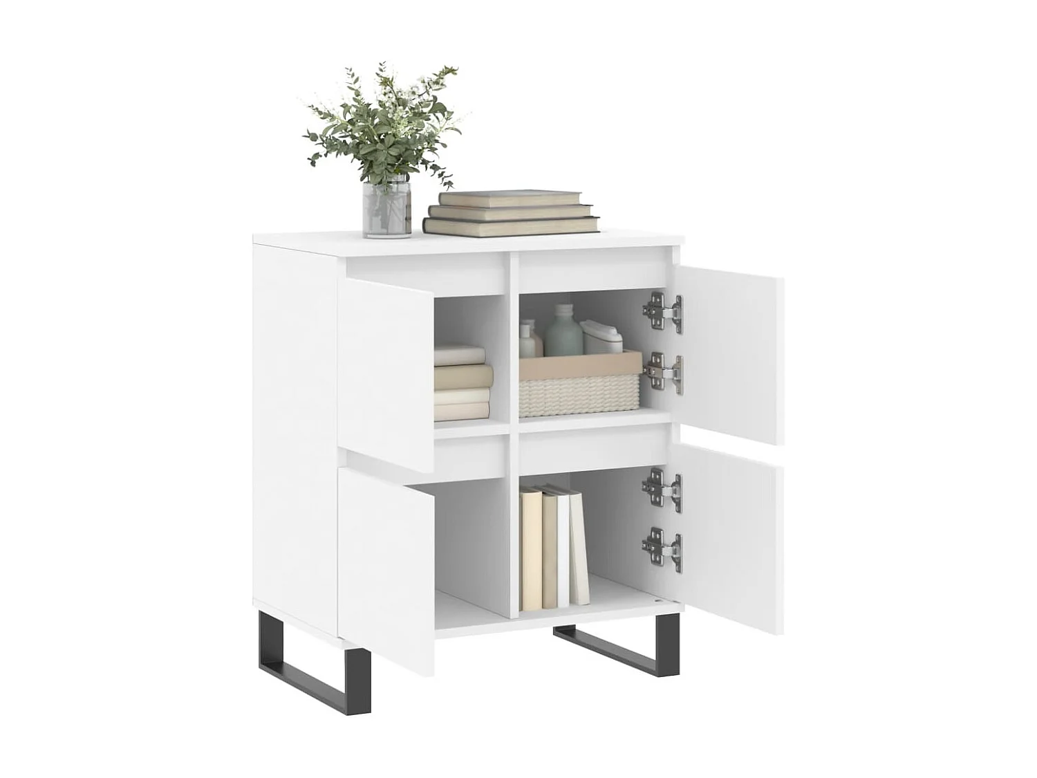 Buffet Blanc 60x35x70 cm Bois d'ingénierie QWE17267