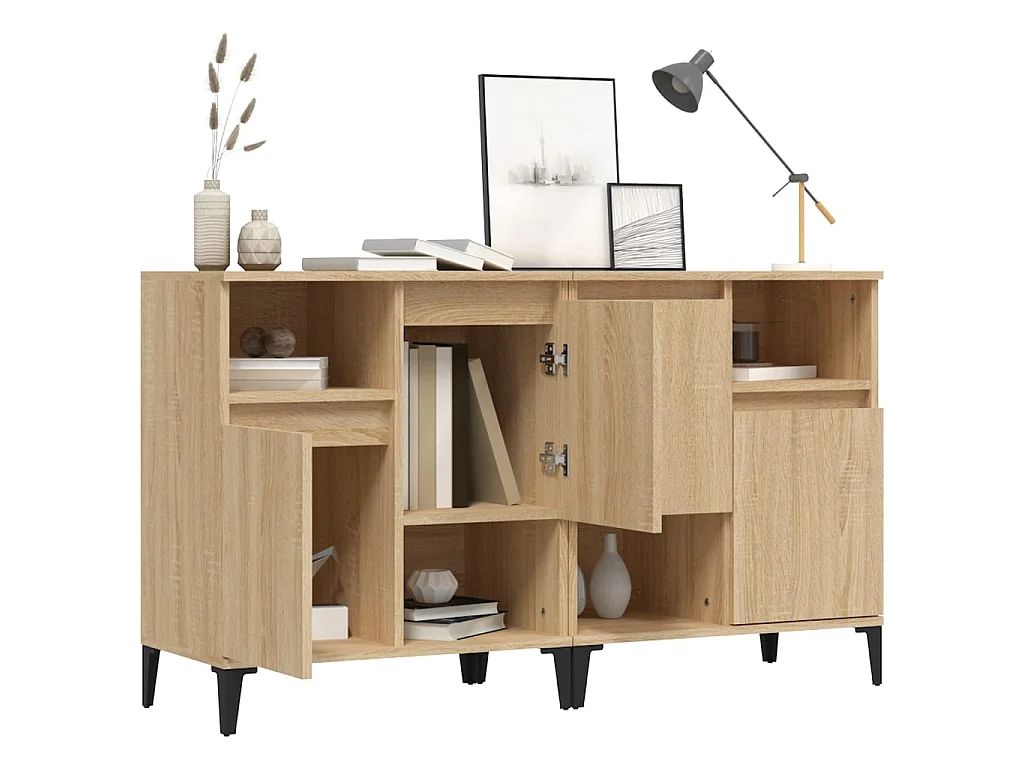 Buffets 2 pcs chêne sonoma 60x35x70 cm bois d'ingénierie EGER17881