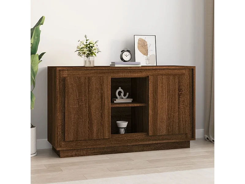 Dressoir 102x35x60 cm bewerkt hout bruin eikenkleur NL86210