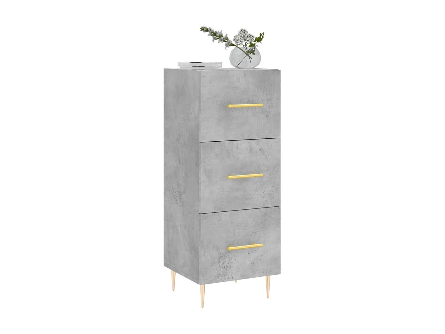 Buffet Gris béton 34,5x34x90 cm Bois d'ingénierie QWE77092