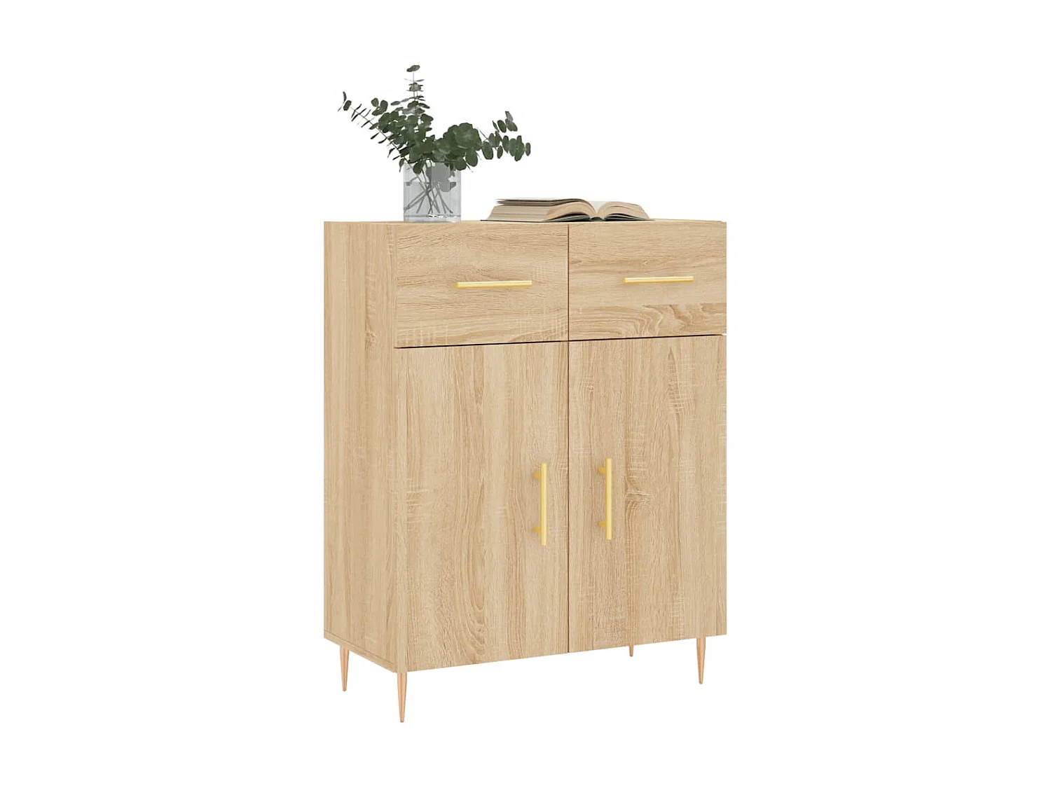 Buffet chêne sonoma 69,5x34x90 cm bois d'ingénierie QWE40850