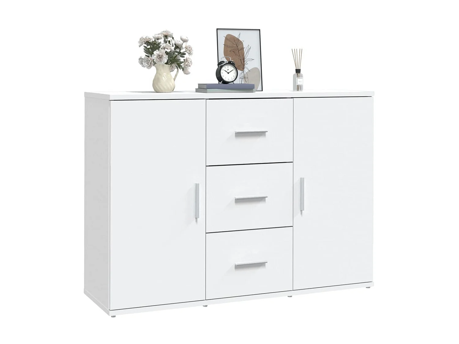 Buffet blanc 91x29,5x65 cm bois d'ingénierie QWE58992