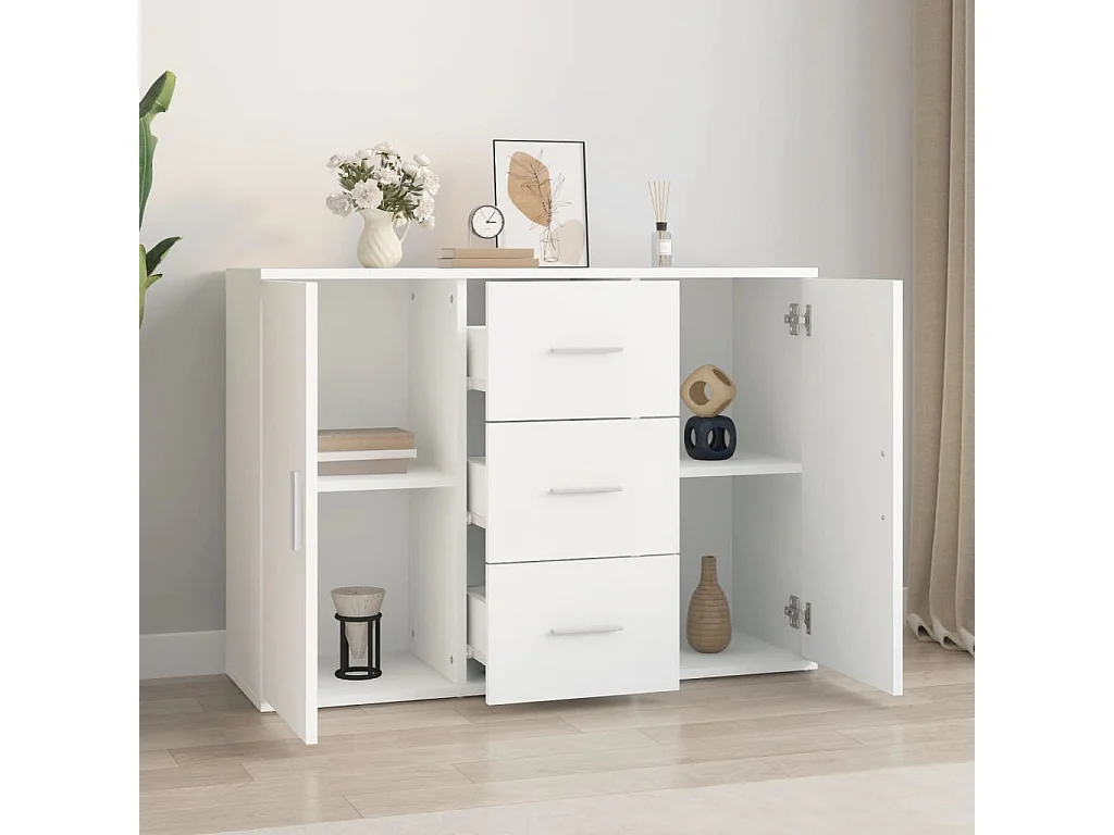 Buffet blanc 91x29,5x65 cm bois d'ingénierie QWE58992