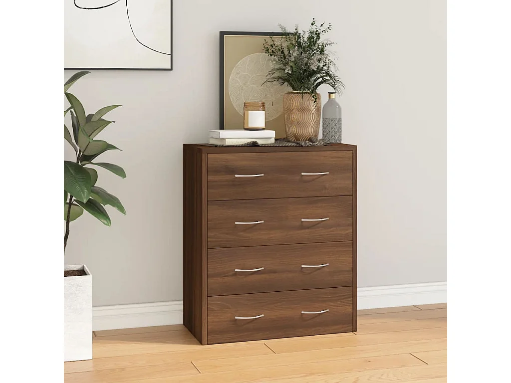 Buffet avec 4 tiroirs 60x30,5x71 cm Chêne marron EGER77598