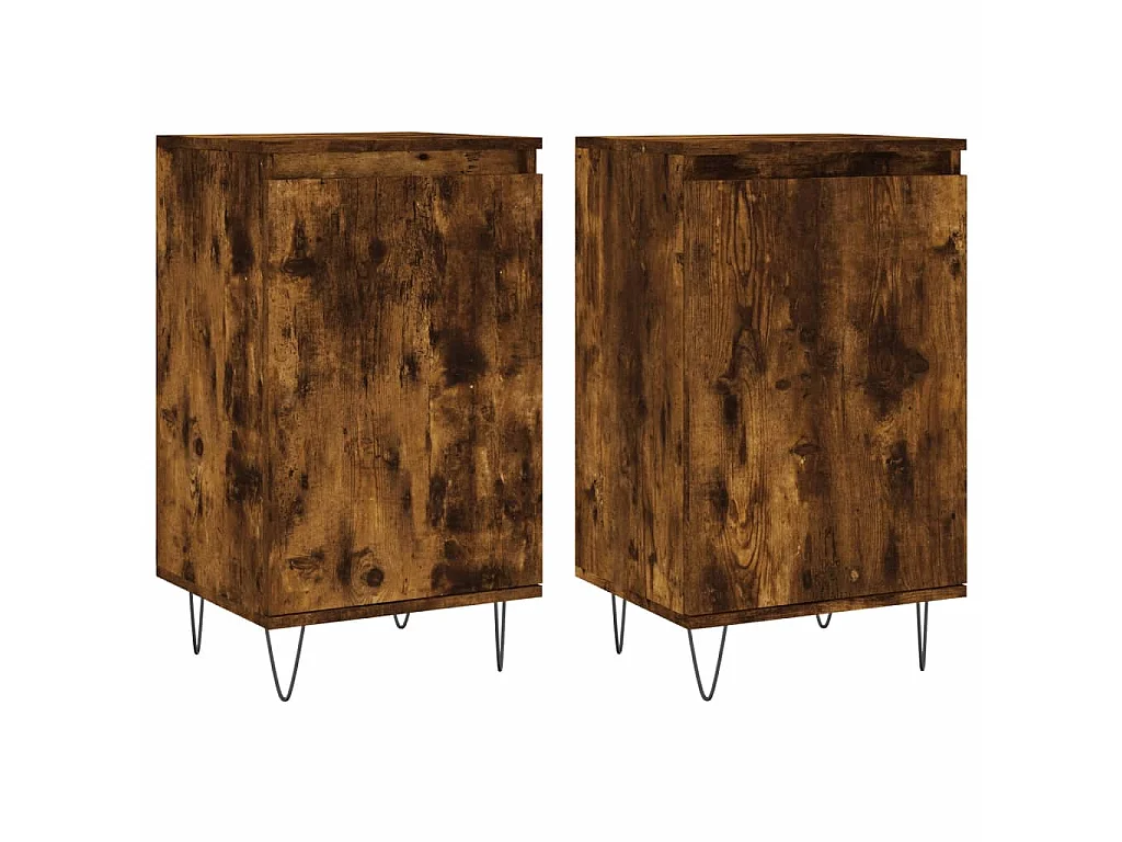 lot de 2 Buffets chêne fumé 40x35x70 cm bois d'ingénierie QWE67765