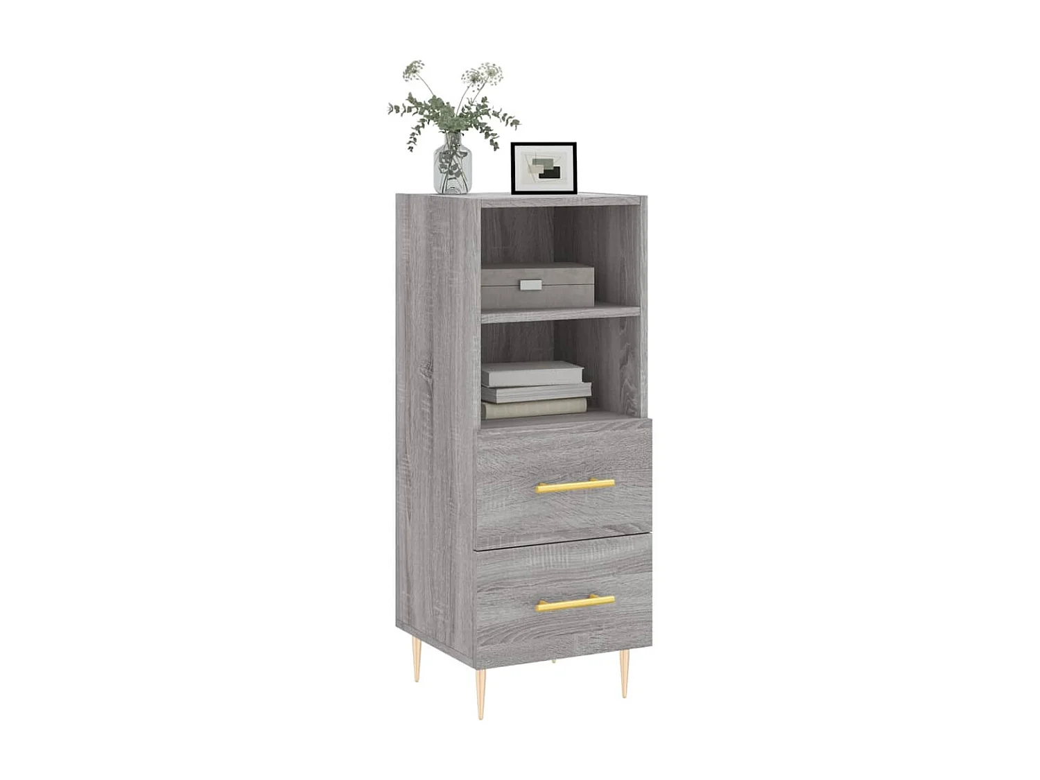Buffet Sonoma gris 34,5x34x90 cm Bois d'ingénierie QWE55172