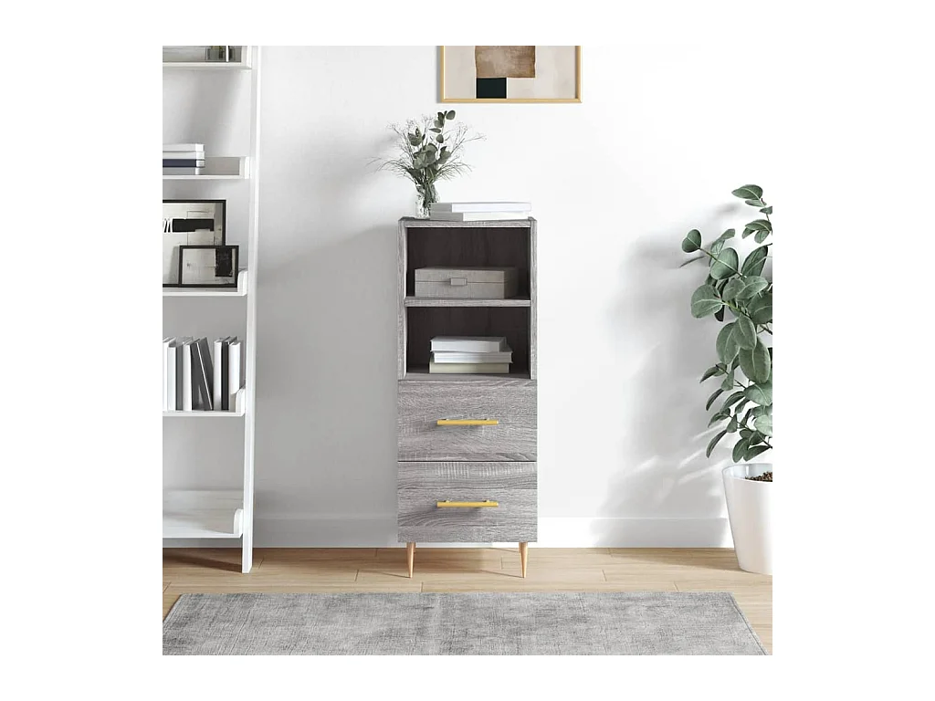 Buffet Sonoma gris 34,5x34x90 cm Bois d'ingénierie QWE55172