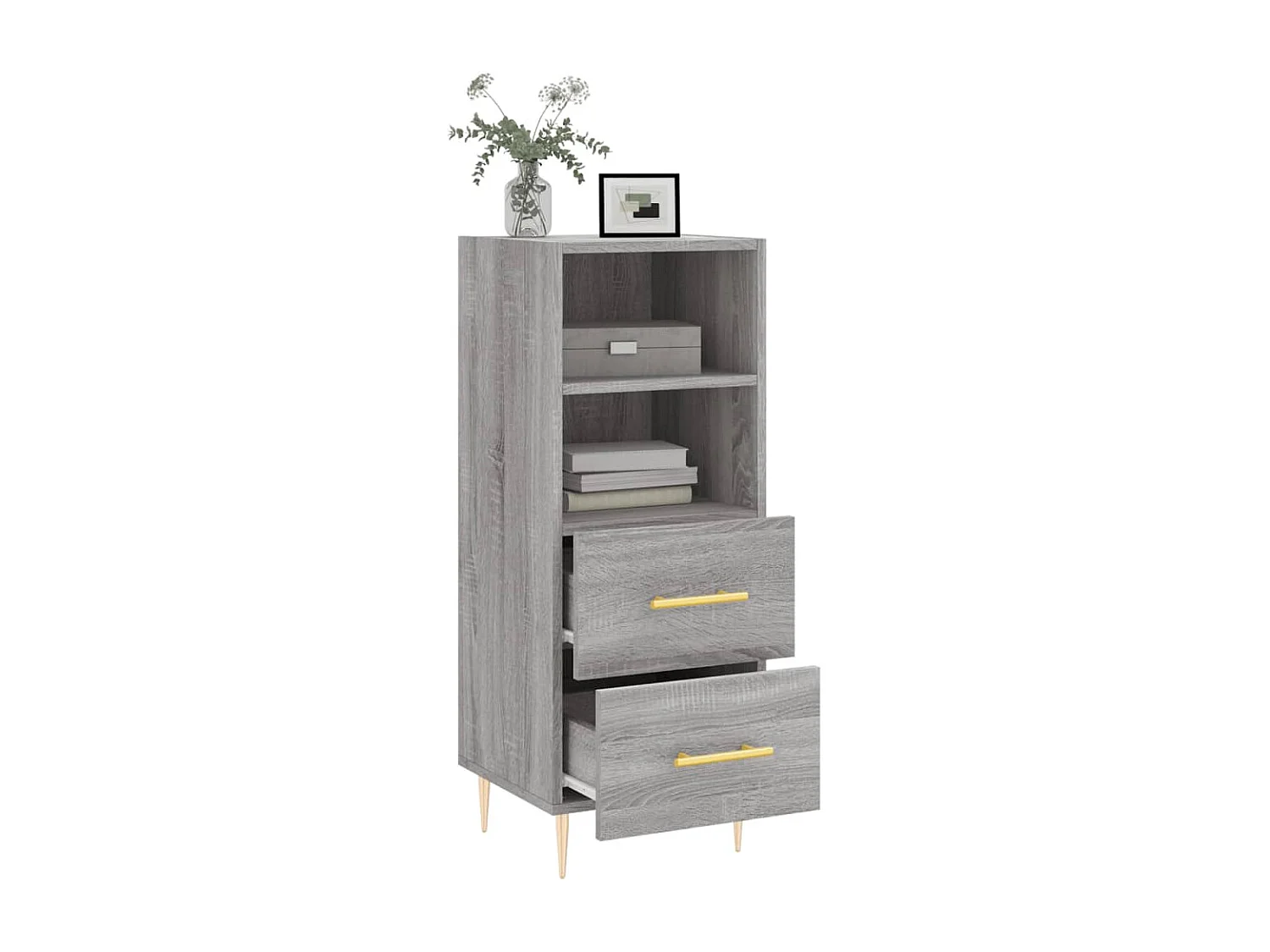 Buffet Sonoma gris 34,5x34x90 cm Bois d'ingénierie QWE55172