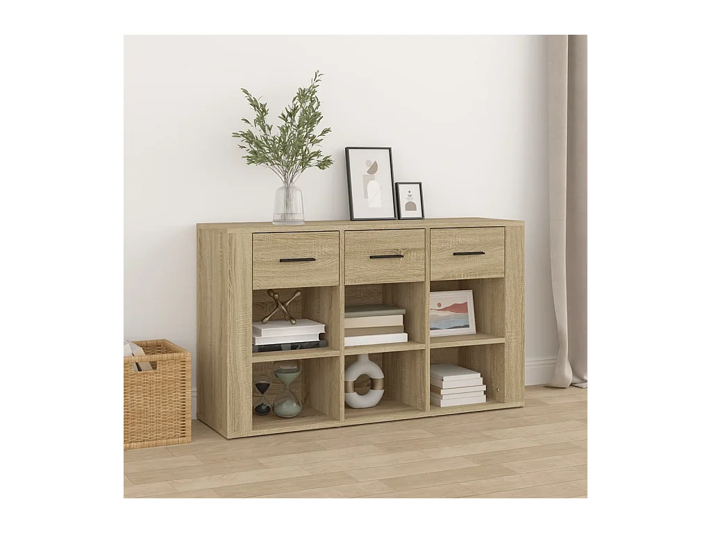 Dressoir 100x30x59,5 cm bewerkt hout sonoma eikenkleurig NL30399