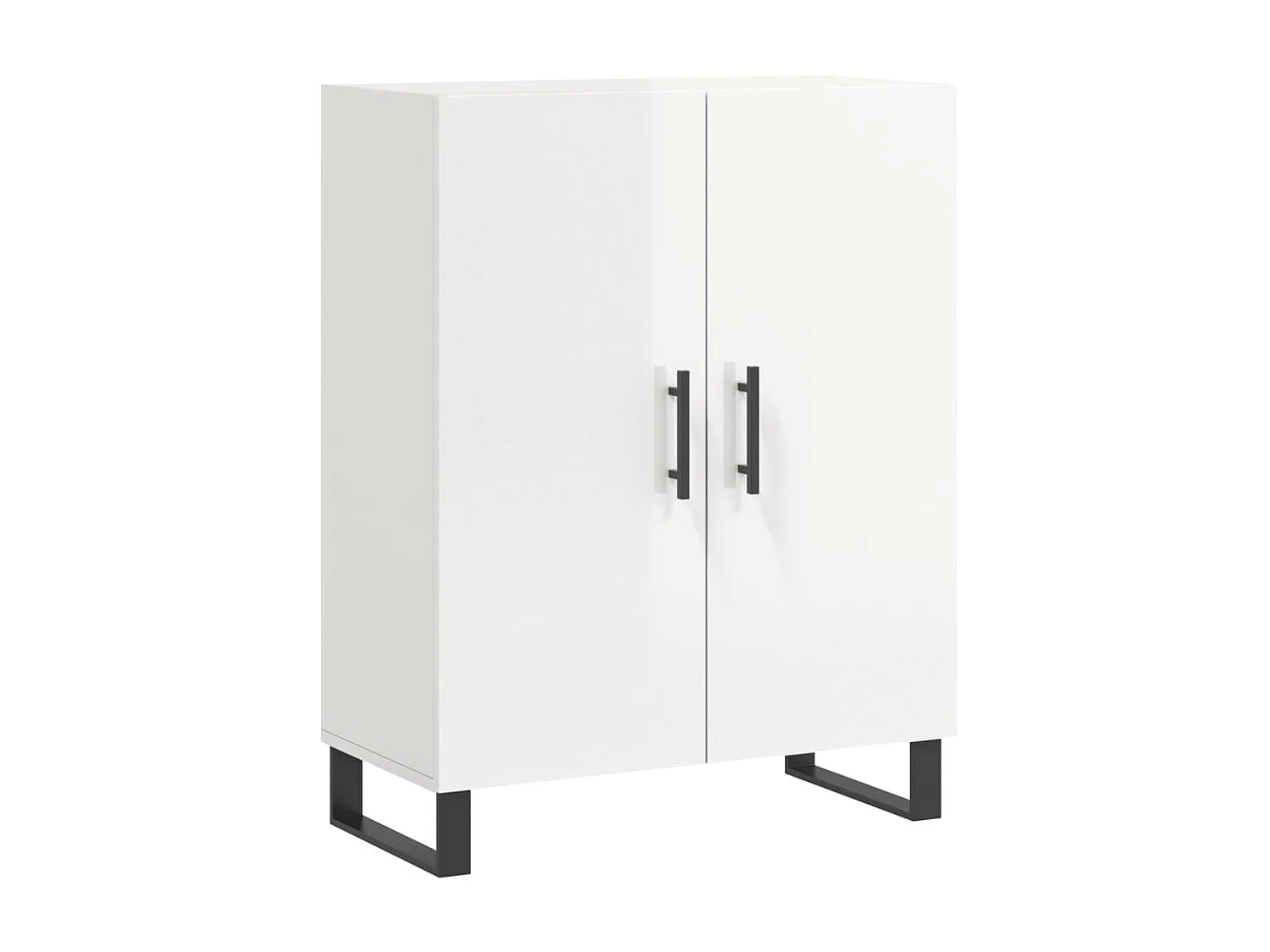 Buffet Blanc brillant 69,5x34x90 cm Bois d'ingénierie QWE89834