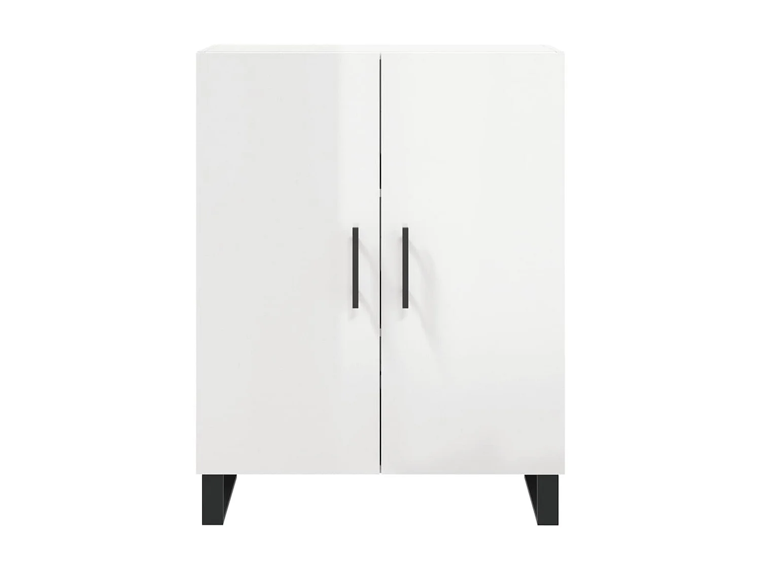 Buffet Blanc brillant 69,5x34x90 cm Bois d'ingénierie QWE89834