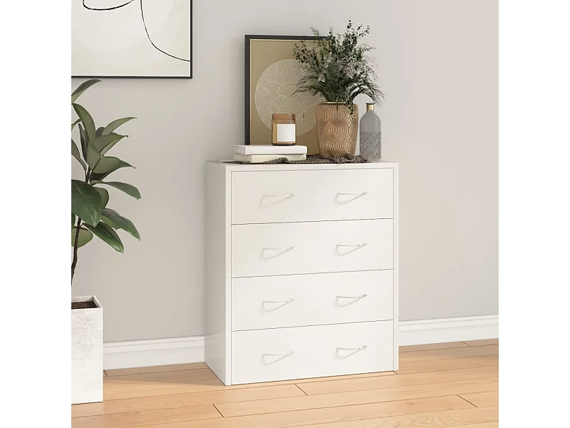 Dressoir met 4 lades 60x30,5x71 cm hoogglans wit NL166467