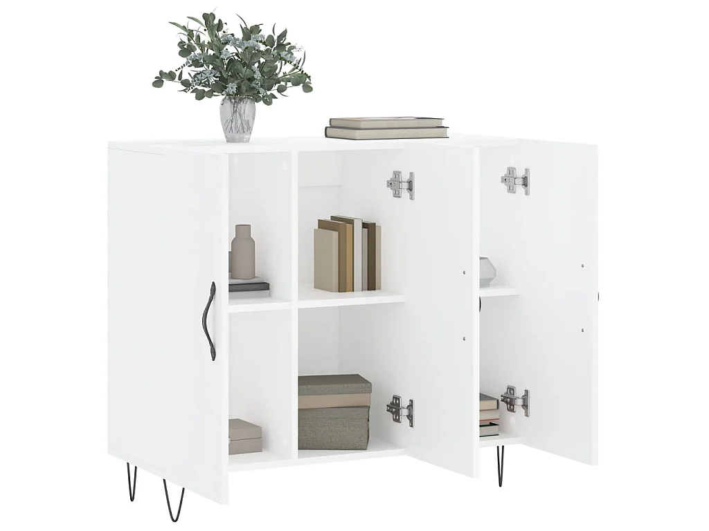 Aparador de madera de ingeniería blanco 90x34x80 cm ES24274