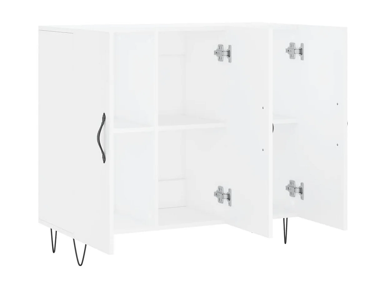 Aparador de madera de ingeniería blanco 90x34x80 cm ES24274