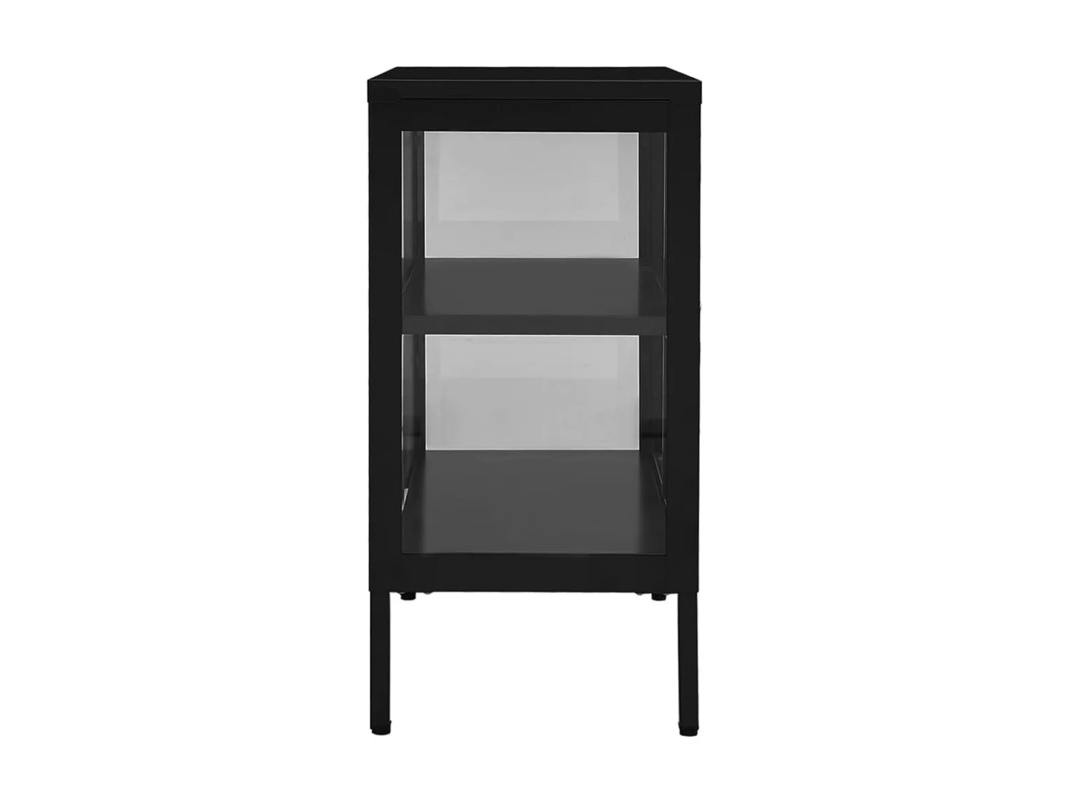 Aparador de acero y vidrio negro 70x35x70 cm ES61949