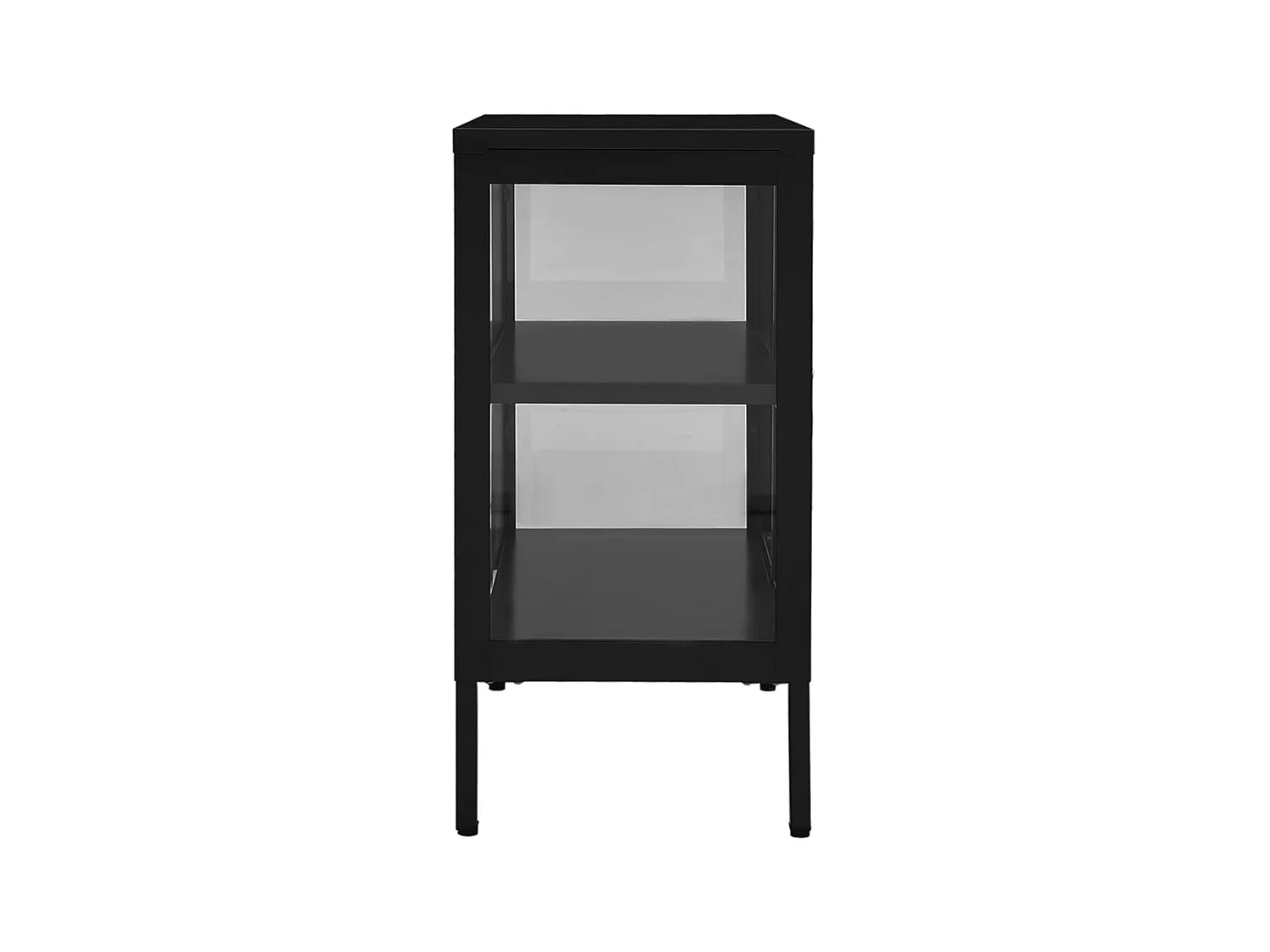 Buffet Noir 70x35x70 cm Acier et verre EGER64176