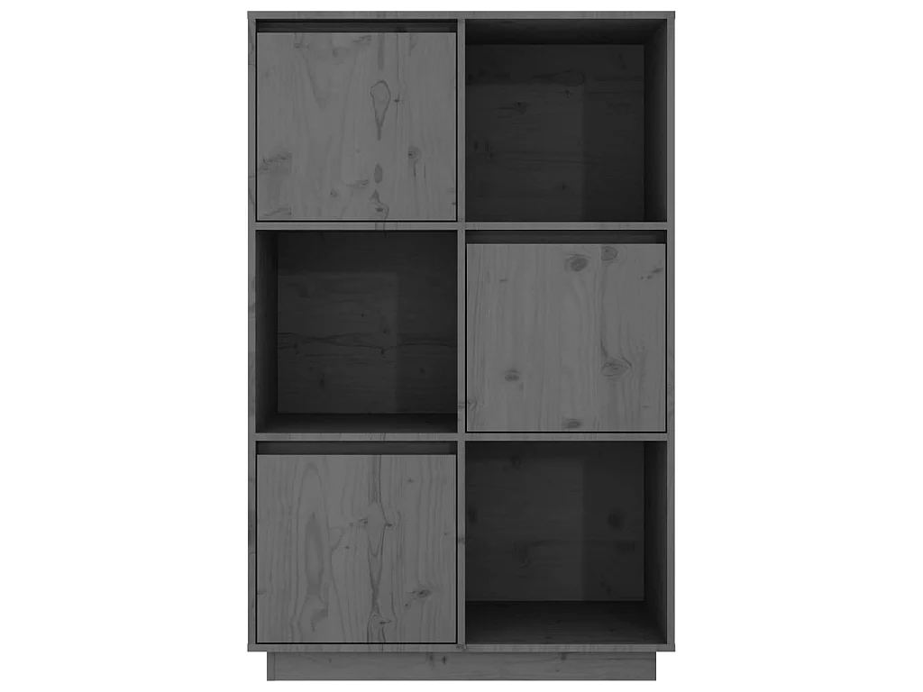 Highboard,Kommode Grau 74x35x117 cm Massivholz Kiefer -gkd485129