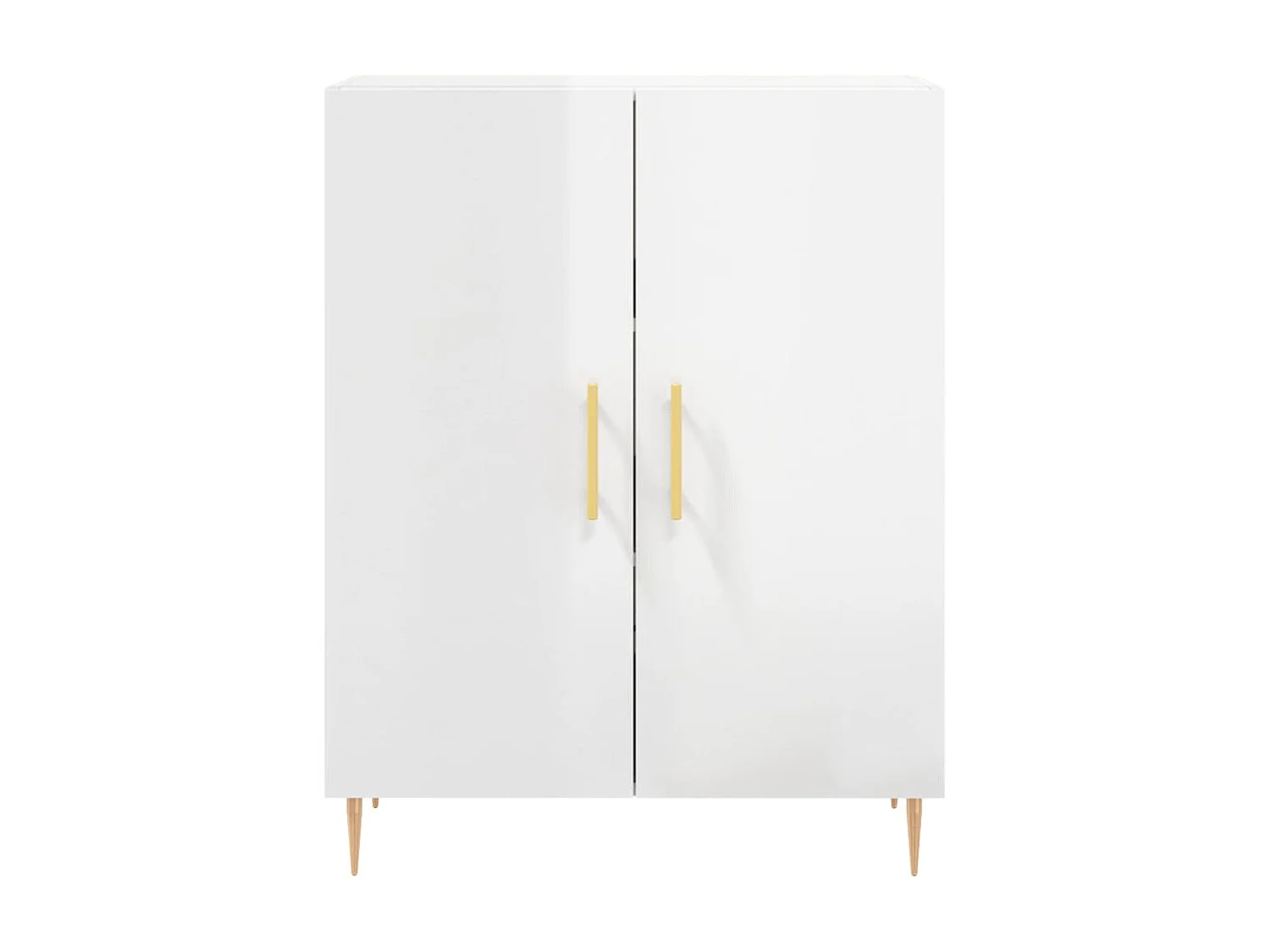 Buffet Blanc brillant 69,5x34x90 cm Bois d'ingénierie QWE96069