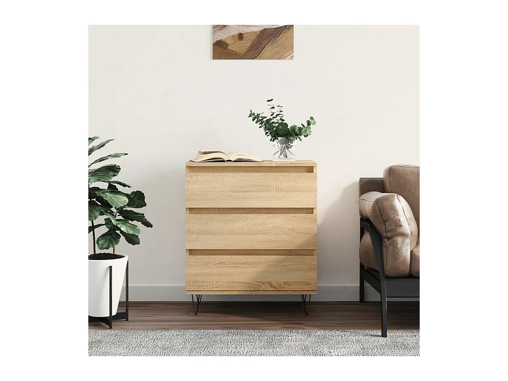 Buffet Chêne sonoma 60x35x70 cm Bois d'ingénierie QWE28886