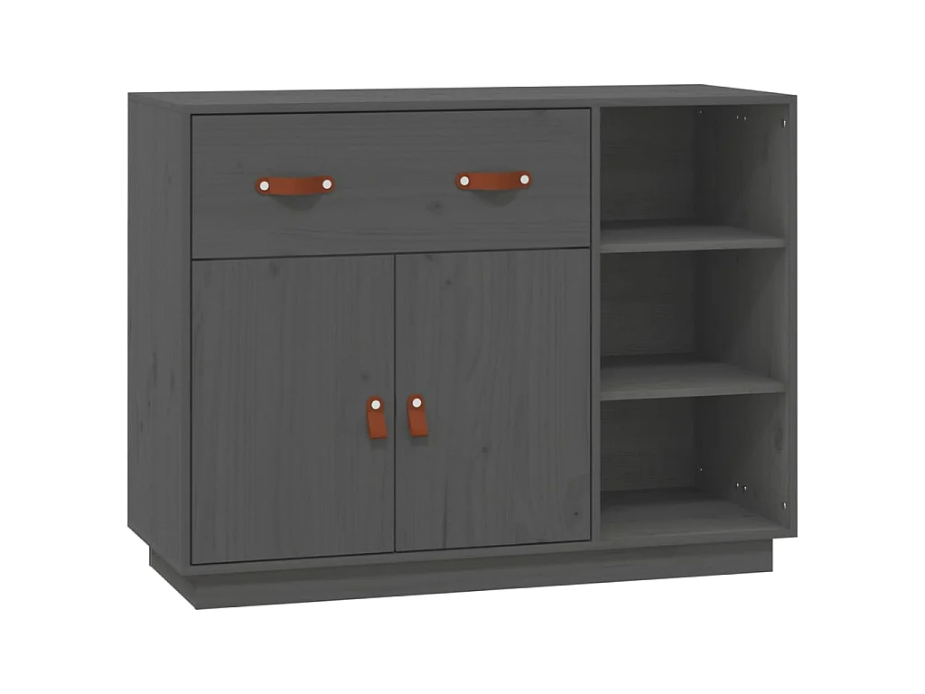 Buffet Gris 98,5x40x75 cm Bois massif de pin EGER13060