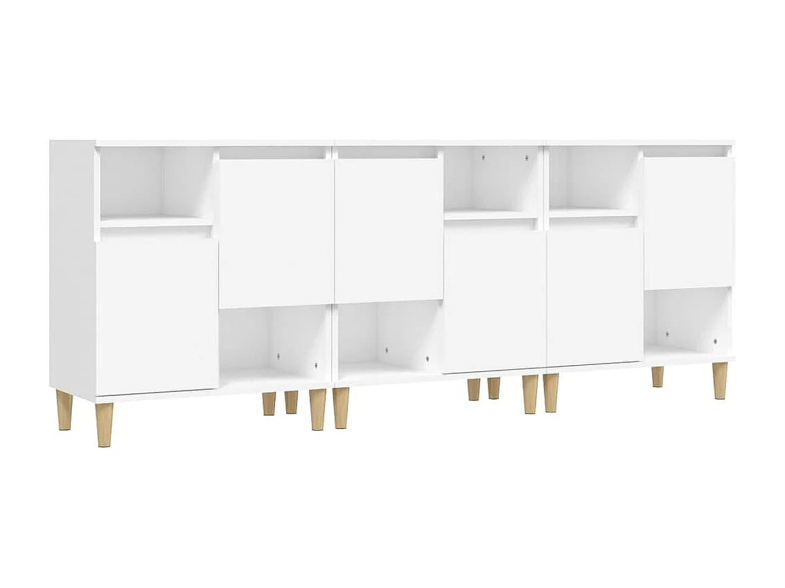 Buffets 3 pcs blanc 60x35x70 cm bois d'ingénierie EGER72145
